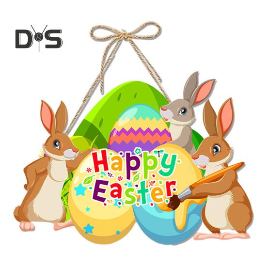 Wielkanocny znak na drzwi Wesołych Świąt Wielkanocnych Drzwi Witamy Znak Dekoracja wisząca na drzwiach wejściowych z liną na ścianę Dom Wewnątrz Zewnątrz Dekoracja wiosenna