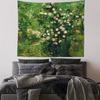 Van Gogh Roses Tapestry, Impressionist Oil Painting Floral Wall Hanging for Bedroom Living Room Home Decor