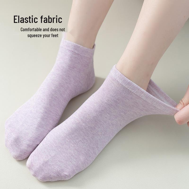 Women's Summer Cotton Candy Color Low-Cut Antibacterial Socks