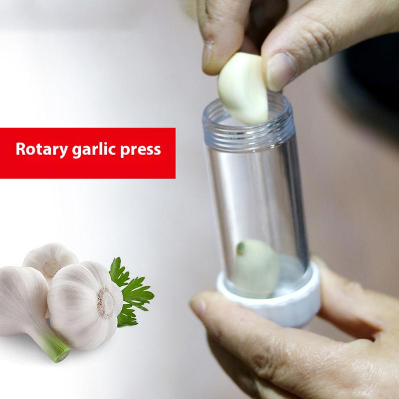 Manual Garlic Press Rotating Crusher Peeler Kitchen Tool for Mincing Puree Squeezing Household Cooking Gadget