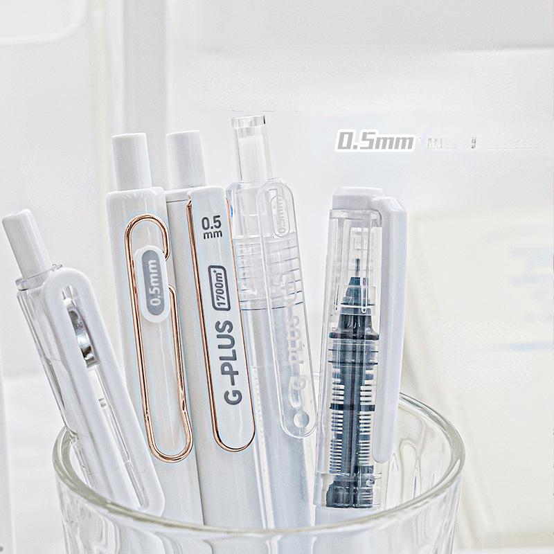 5 pièces/ensemble Ins simplicité Gel stylo coréen couleur unie 0.5MM noir mignon stylos belle papeterie stylos école étudiant/fournitures de bureau
