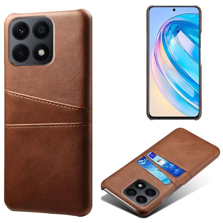 For Honor X8a 4G Dual Card Slots Phone Case Anti-scratch Leather PC Phone Cover