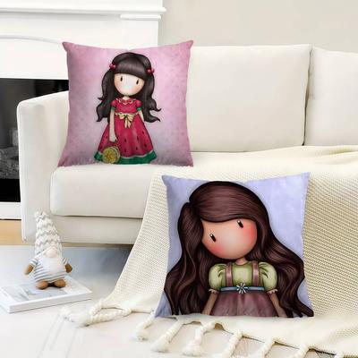 SSantoroGorjuss Niedliche Cartoon-Mädchen Kissenbezug Für Schlafzimmer Raum Und Wohnzimmer Sofa Dekorative Kissenhülle