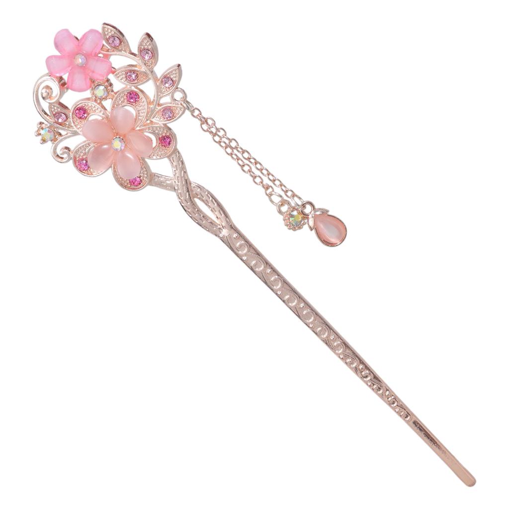 Eleganter silberfarbener Haarnadel mit Kristallfiligran Buyao für Frauen Mädchen Buyao für traditionellen Kopfschmuck Haarschmuck