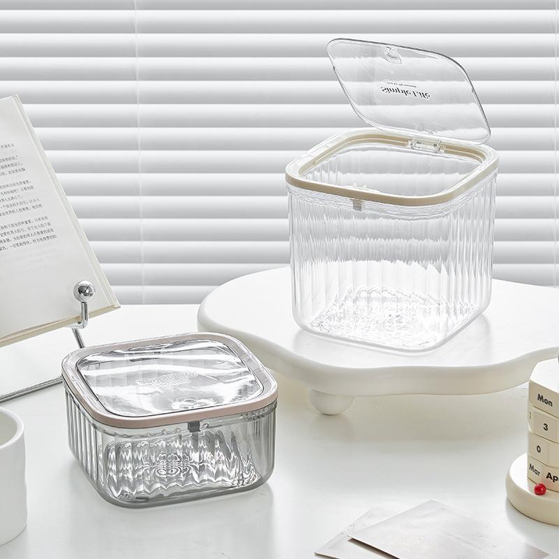 Transparent Desktop Trash Can Household High-value Kitchen Countertop Dining Table Small Bedroom Bedside Car Paper Basket
