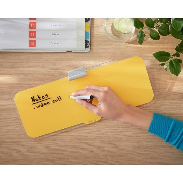 Bloc-notes En Verre - LEITZ - Cosy - Jaune - Effaçable À Sec - Design Sans Cadre