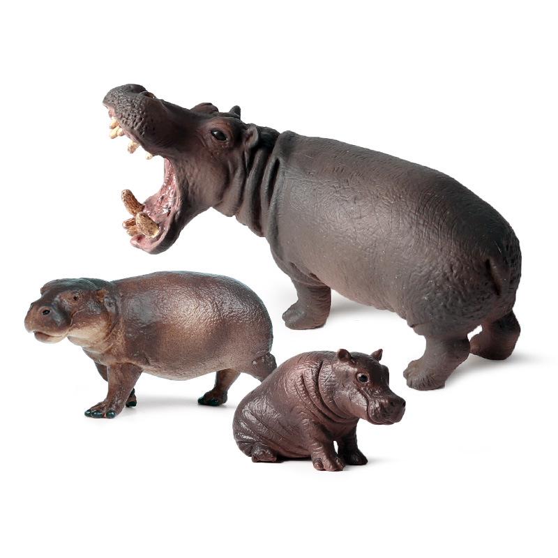 Cognitive Realistic Hippopotamus Model Toy for Early Childhood Education - Desktop Ornament, Children's Day Gift
