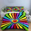 Rainbow Heart Three-Piece Decor Set Multiple Sizes Kid'S And Adults' Bedroom Exquisite 3Pc Bedding Set, Gift