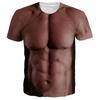 2024Vtipné svalnaté tělo 3D tištěné tričko Pánské značkové oblečení Streetwear Top s krátkým rukávem Trička Ošklivé chlupy na hrudi Tričko Oblečení