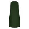 Womens Fashionable Loose-Fit Sleeveless Cotton-Linen -Color Dress With Pockets
