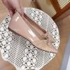 Small Inner Height Increase Women's Shoes New Retro Mary Jane Pointed Head Shallow Mouth Single Shoes Outer Wear