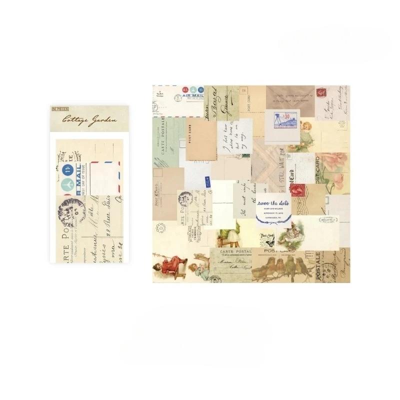 60 Sheets Vintage Collage Scrapbooking Journal Material Paper Card Making DIY Retro Source Paper Creative Memo Stationery