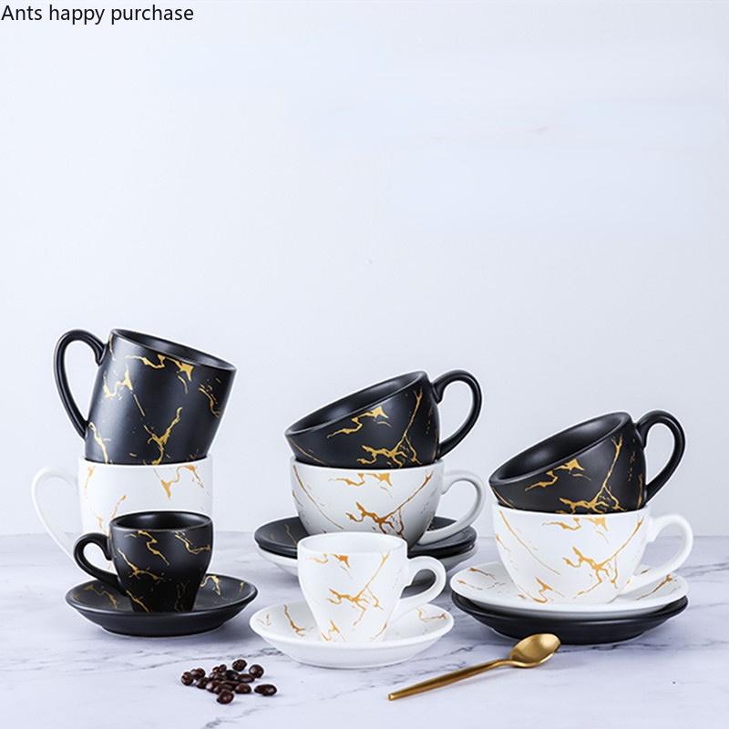 Marbled Ceramic Coffee Mug Espresso Cups Afternoon Tea Cup Milk Tea Cups Coffee Cup and Saucer Set Milk Mug Tea Mugs Drinkware