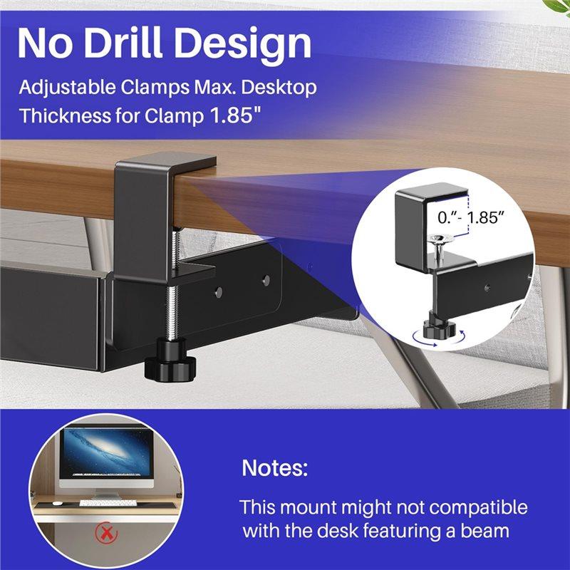 Good-Under Desk Laptop Mount Storage Tray Metal No Drill Design With Cable Management Multipurpose Household Organizer