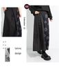 2025 Autumn Asymmetrical Wide-Leg Retro Patchwork Culottes: Women's Casual Dark Style