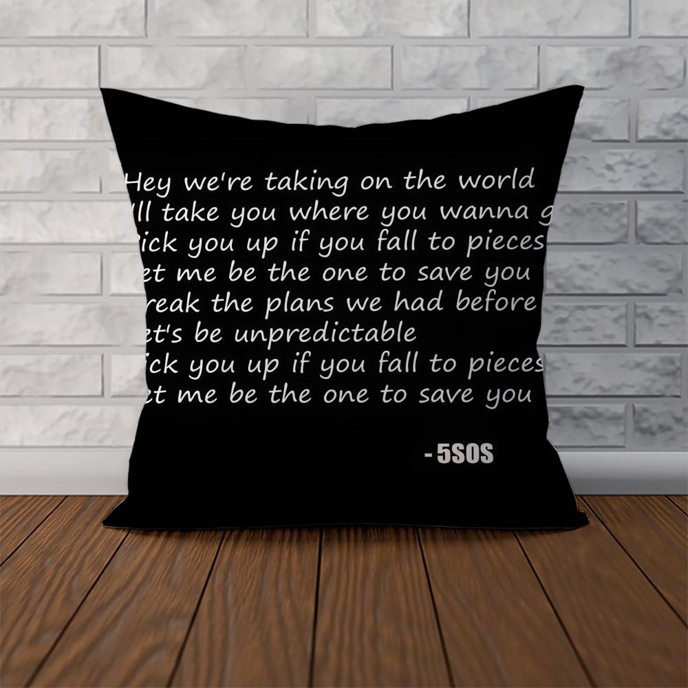 Band 5 SSeconds Of Summer Pillow Case For Car Sofa Decorative Home Doublesided Print Plush Square Throw Pillow Cushion Cover
