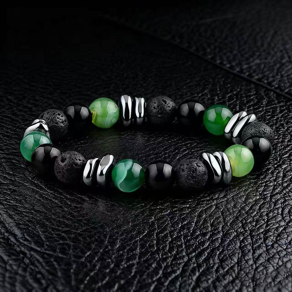 1Pcs Male irregular stone bracelet, striped agate necklace,  accessory, vintage bracelet