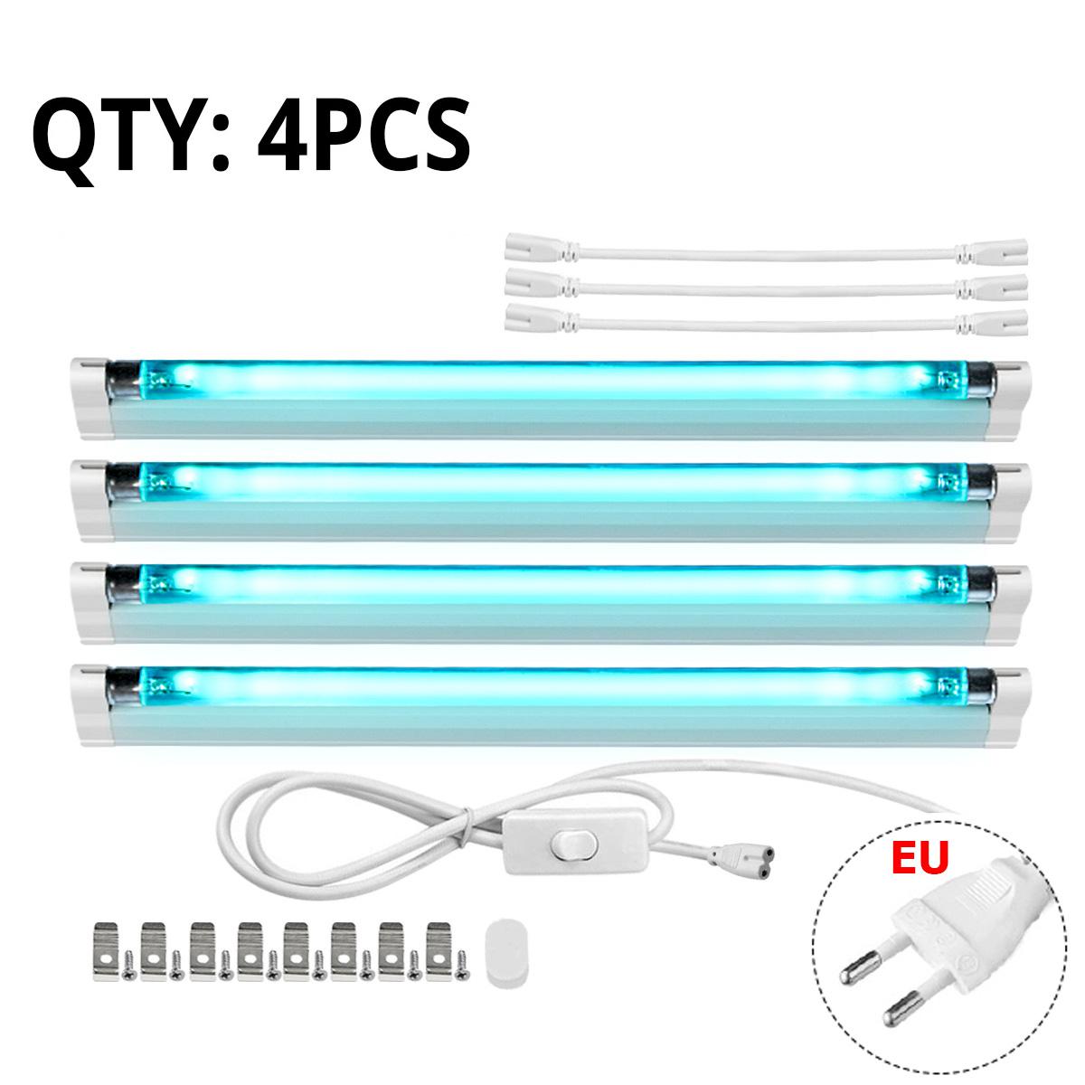 

6W 8W 220V Бактерицидный светильник T5 Лампа накаливания УФ-озоновая лампа с вилкой европейского стандарта 8W-4PCS