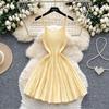 Noble Sense French Retro Autumn Dress: Spaghetti Strap, Waist-Cinching, Slimming Pleated Stripe Knit, 2025 Women's Collection