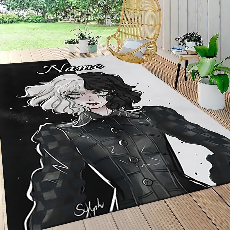 Custom Name Unicorn Pink Flowers Carpet Rug Customizable Soft Washable Anti-Slip Home Living Room Sofa Mats Personalized Rug. 0909122