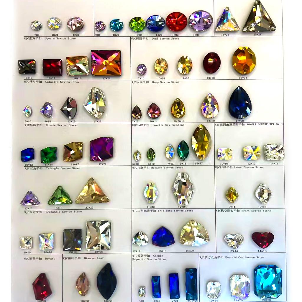 K9  Supplier AB Crystal Glass Sew-on Beads Drop Shape Wedding Dress Decor Sewing Rhinestones Glue Applique Technique