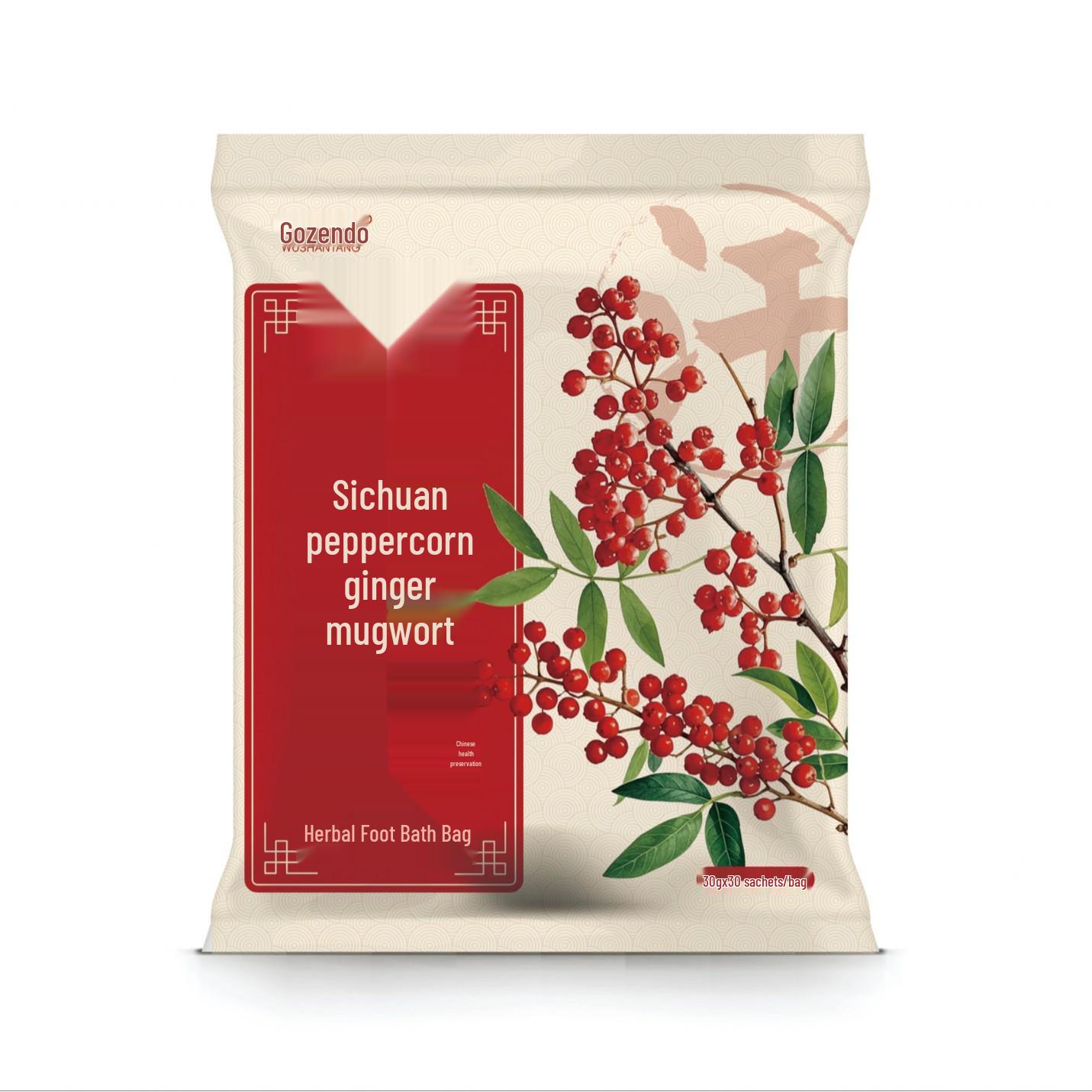 Sichuan Pepper & Ginger Mugwort Foot Soak Bags - Herbal Bath Powder Sichuan Pepper Ginger Mugwort Foot Bath Bag