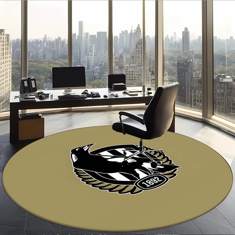 Collingwood Football Club (1) Round Office Rug Decorative Floor Rug for Office Bedroom Living Room and Home Space