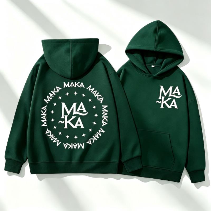 Autumn Men's Women's Hoodies Letter Maka Graphics Printing Unisex Fashion Pullover Long Sleeves Loose Casual Vintage Sweatshirts