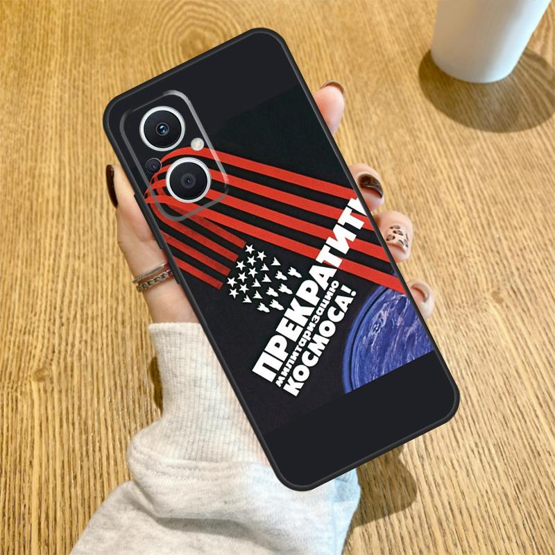 CCCP Soviet Space Propaganda Art Funda For OPPO Reno 12F 11F 13F 14F 8T 8 Lite 10 11 12 13 14 OPPO Find X8 X6 X5 X9 Pro Case
