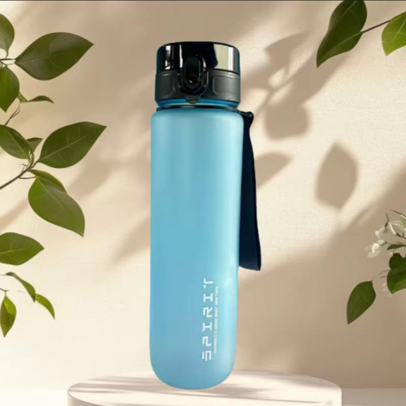 1000ML BPA-Free Matte Water Bottle with Leak-Proof Pop-Up Lid & Carry Strap - Portable for Outdoor, Sports, Hiking
