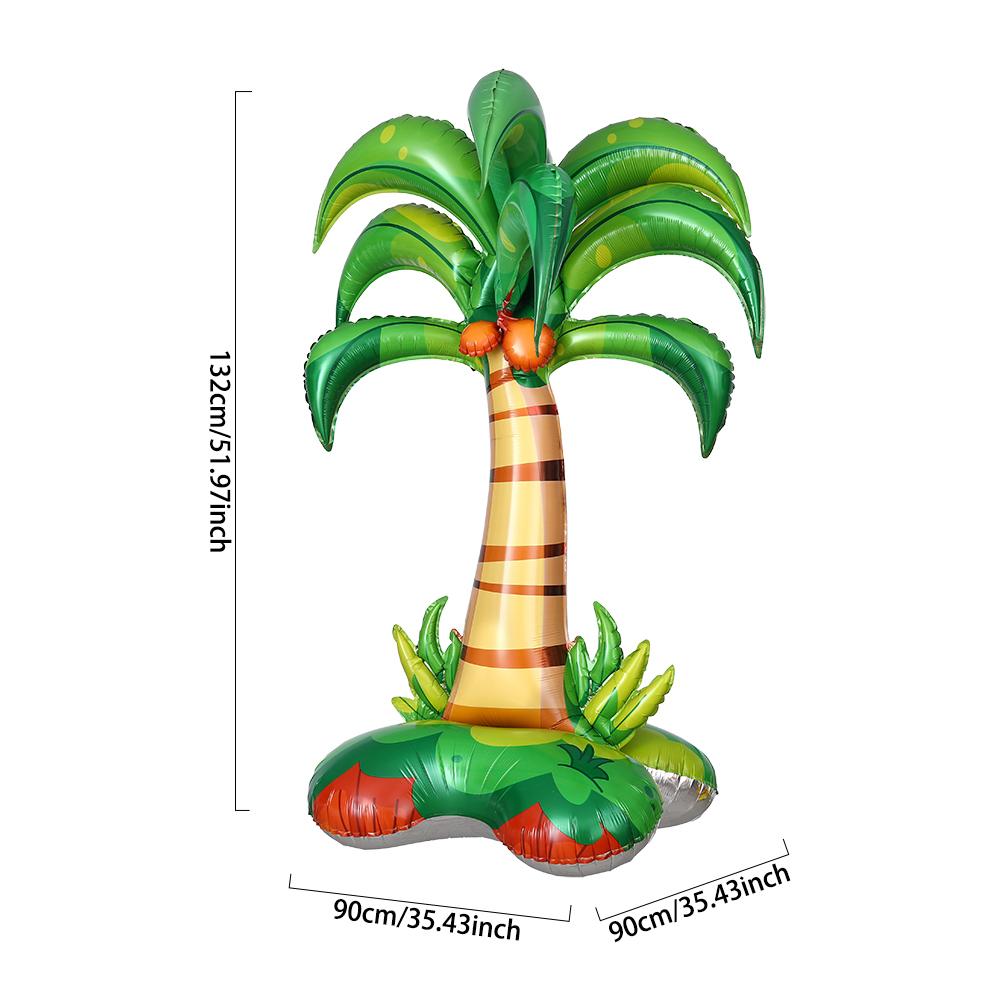 Large Standing 4D Coconut Palm Tree Pineapple Cactus Foil Inflatable Ball Hawaii Theme Summer Beach Birthday Wedding Party Decor