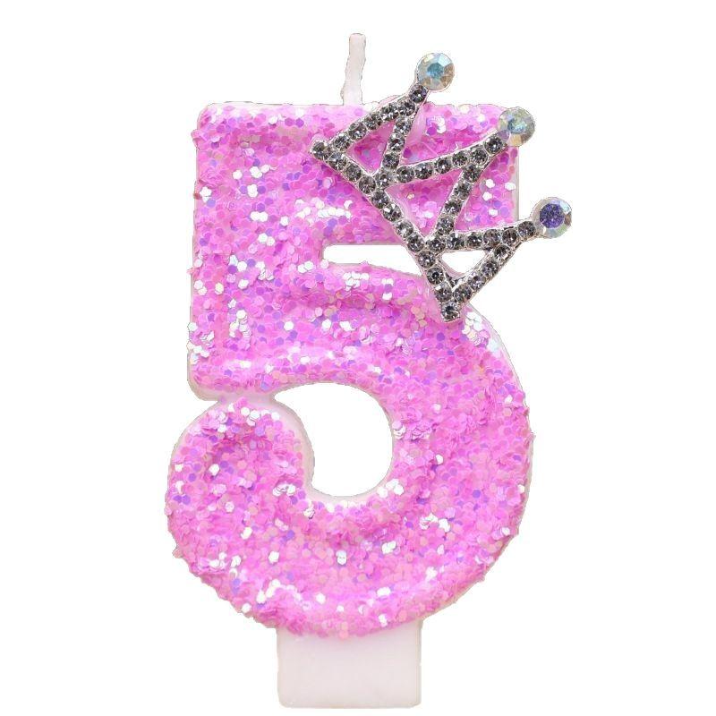 Diamond Number Candle Crown Creative Decoration Birthday Cake Candle Creative Handmade Diy