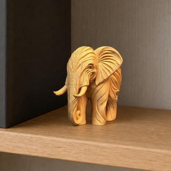 3D Printed Elephant Figurine, One-Piece Molding, Cute Simulated Elephant Model, Desktop Ornament for Home, Bookshelf Decoration