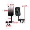 2pcs Universal Black Motorcycle Side Mirrors with Clamp Fit For 22-25mm Handlebar