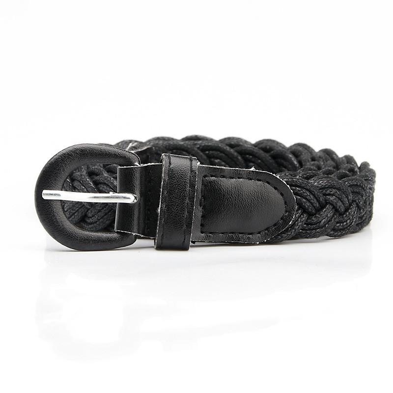 Fashion Womens Wax Rope Thin Belt With Iron Closure For Shirt And Dress Decor