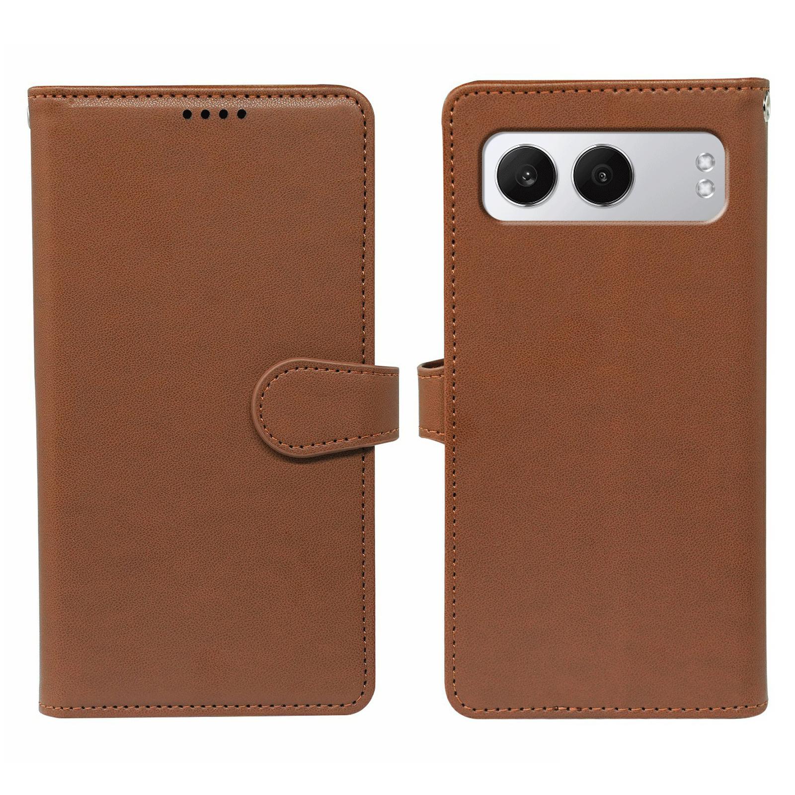 

For OnePlus Nord 4 Case with 9 Card Slots PU Leather Stand Phone Cover Brown