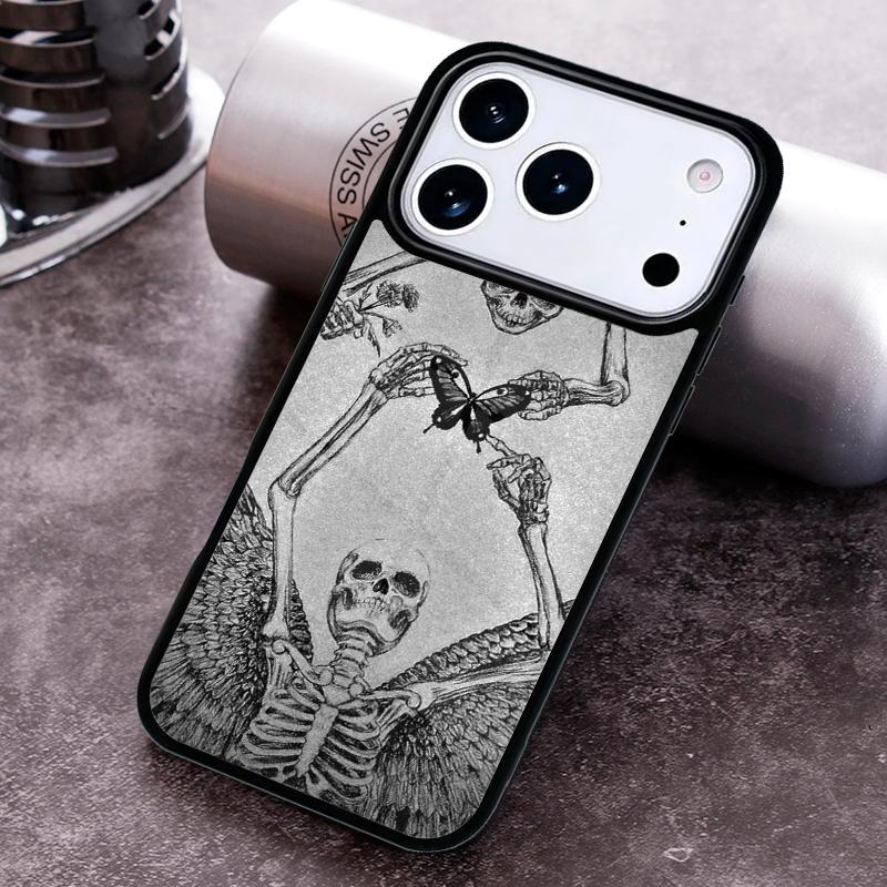 Cute Skull Phone Case For iPhone 17 16 15 14 13 12 11 Pro Max Plus 17Air Soft Silicone Cover