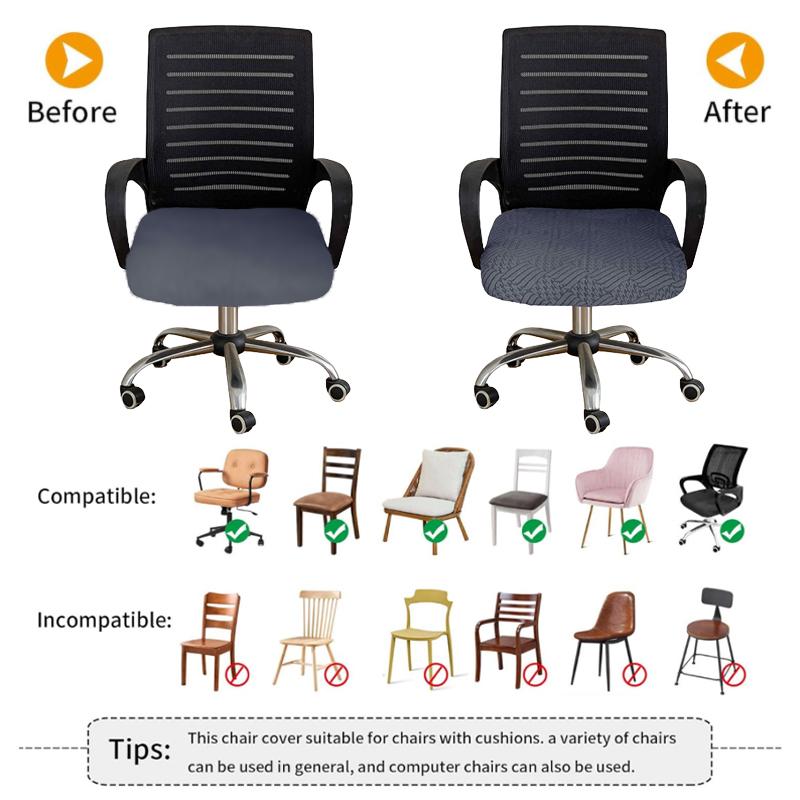 1PC Jacquard Chair Seat Cover Soft Touch Non-Slip Chair Cushion Pad Protector For Dining Room Office - Universal Size Fit