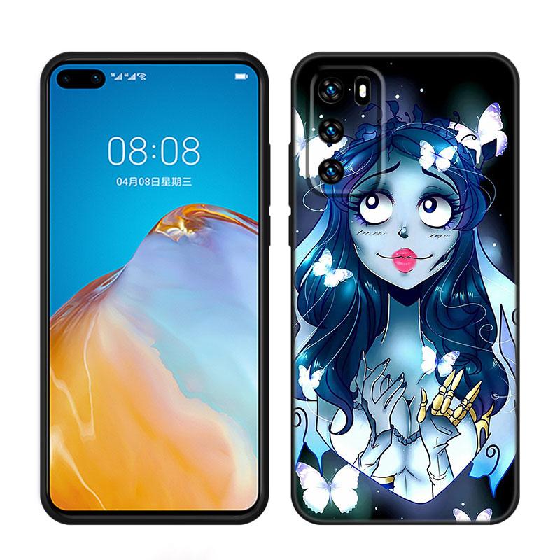 

Труп невесты черный силиконовый чехол для телефона Huawei P10 P20 P30 P40 Lite P50 P60 Art P50E P Smart Z 2018 2020 2021 Pro 2019 Huawei P10