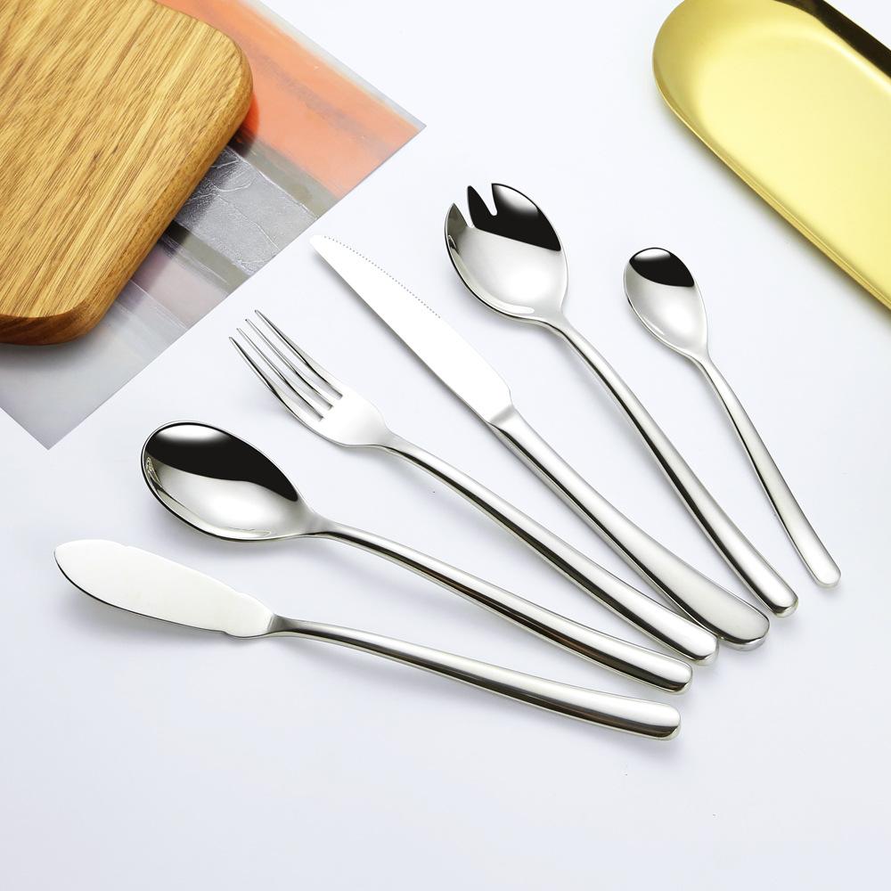 Moonlight series stainless steel knife, fork and spoon set, titanium-plated coffee spoon, western food steak knife, fork tableware, gifts
