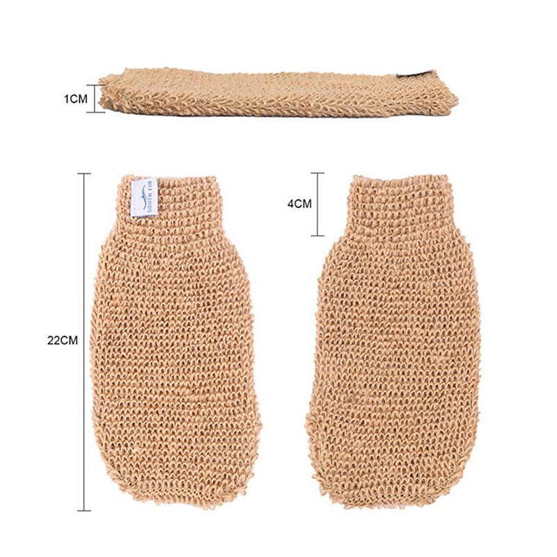 1pcs Ramie Jute Bath Glove Body Scrub Gloves Bath Shower Sauna Scrubber Gloves