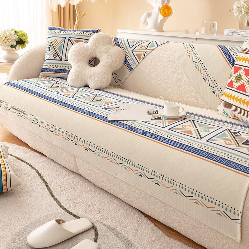 Sofa Kissen Vier Jahreszeiten Universal Böhmischer Ins Stil Rückenlehne Handtuchbezug Stoff All-Inclusive Rutschfester Sofaüberwurf Handtuch Verdickt