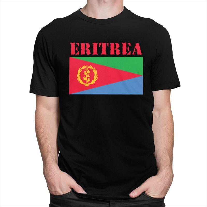 Custom Eritrea Flag Tshirt for Men Short Sleeve T Shirt Tshirt Slim Fit Pure Cotton Tees Gift