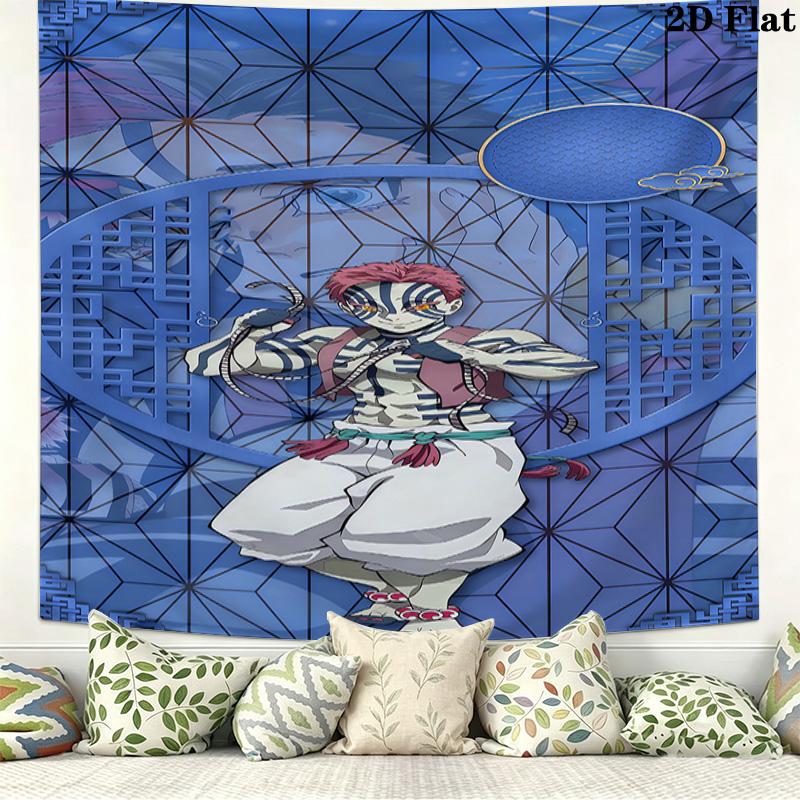 Demon Slayer Wall Tapestry Aesthetic Wall Hanging Printed Fabric Blanket Decorative Tapestries For Bedroom Living Room Home Decor