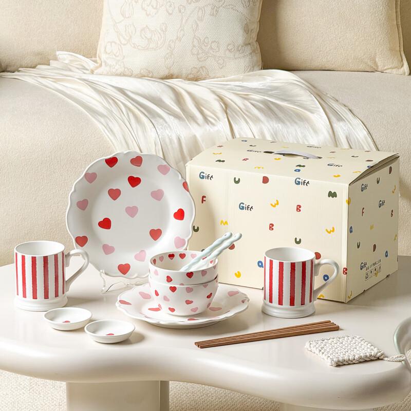 Huazao Baijia A1 Romantic Home Series 12-Piece Ceramic Dinnerware Set for Two