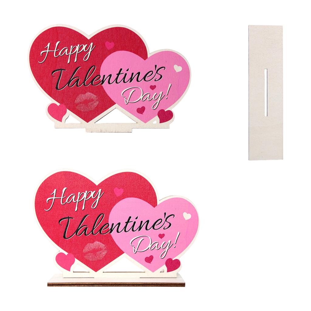 Hjärtformat prydnadsföremål för Alla hjärtans dag, Träskylt med bokstäverna LOVE, Borddekoration för Bröllop och Fest, Träros som Mittpunkt.