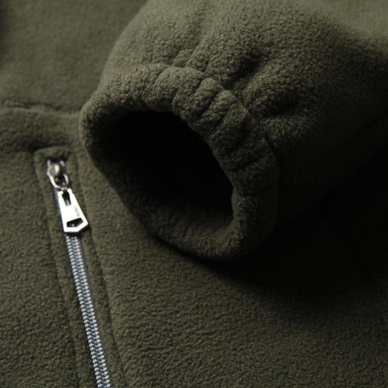 Completo Uomo Mezza Età e Anziani Autunno e Inverno Giacca in Pile Polare Tuta con Pantaloni in Pile
