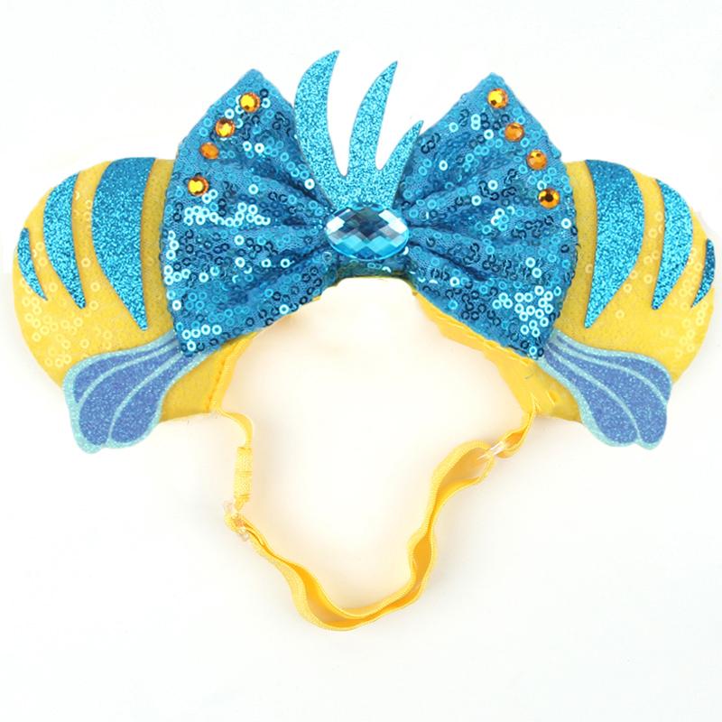 Disney Mausohren Verstellbares Elastisches Stirnband Für Baby Erwachsene Pailletten 5" Schleife Haarband Festival Party DIY Haarschmuck