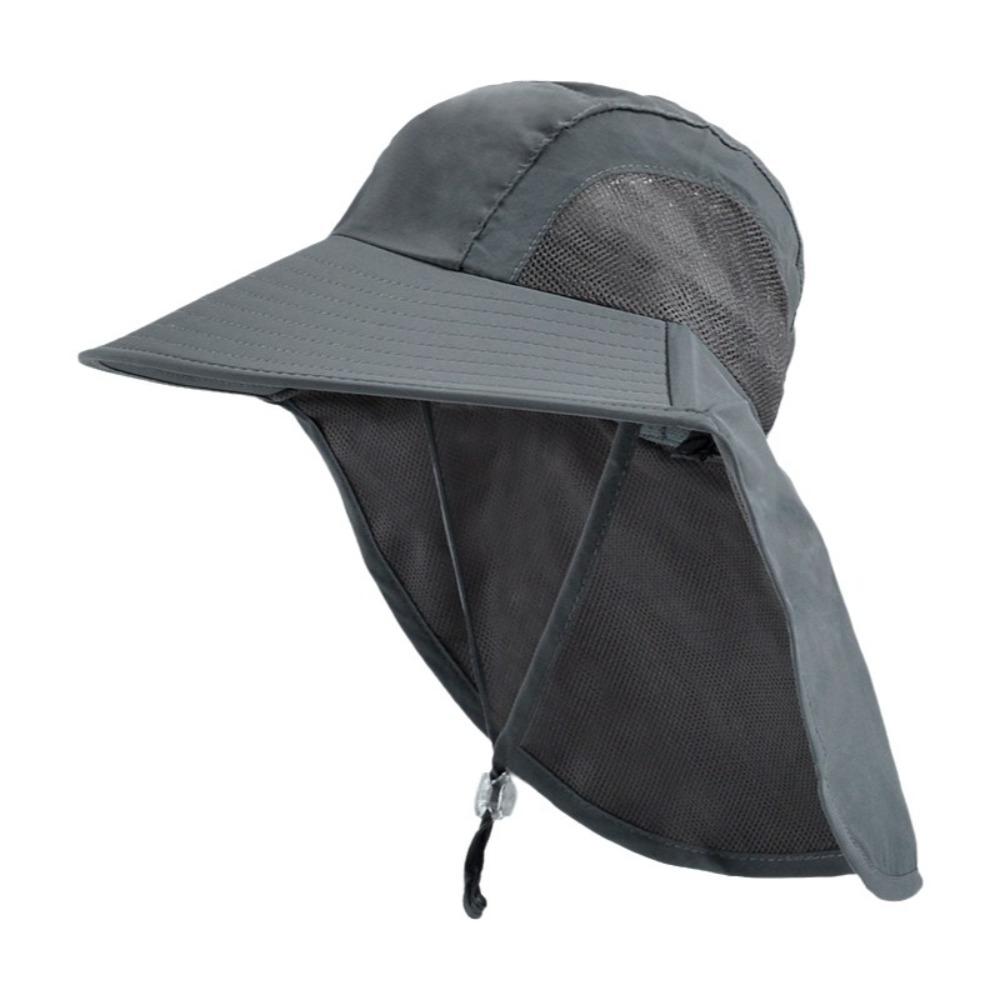 Solid Color Sunscreen Cap Wide Brim Summer Sun Hat Fashion Children Bucket Hat  Camping