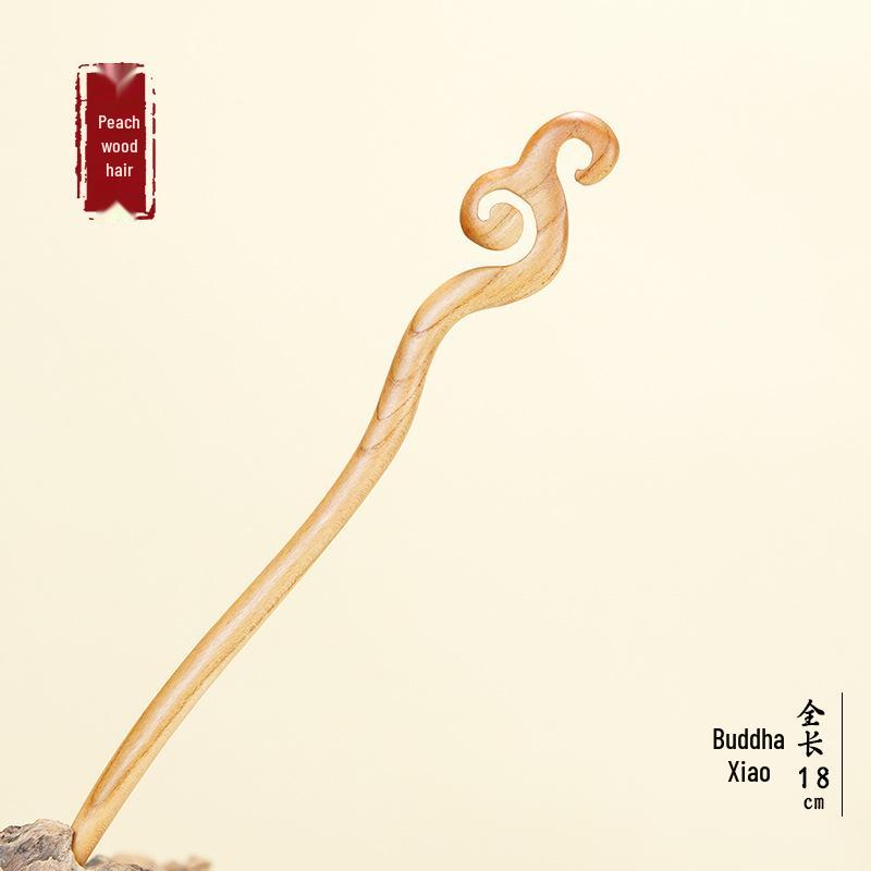 Hochwertige Haarnadel mit chinesischem Knoten aus Pfirsichholz - Neues Frühlingsstil-Haaraccessoire für Damen
